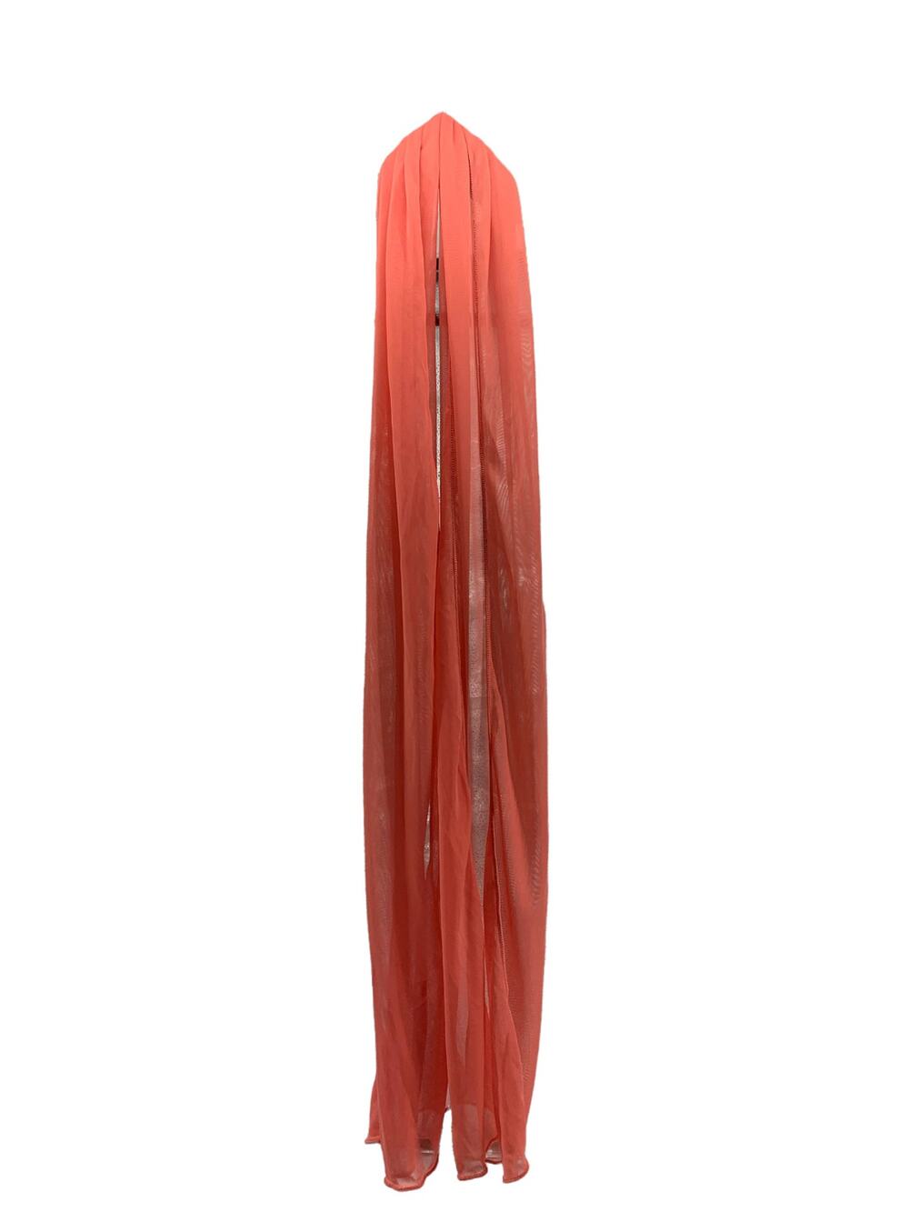 Sheer Solid Orange Rectangle Oversized Women's Scarf